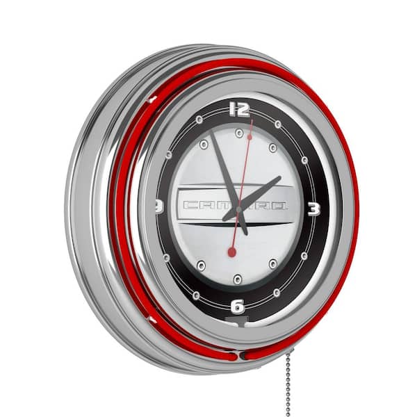 Unbranded Camaro Red Camaro Lighted Analog Neon Clock