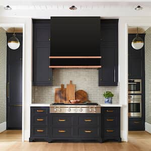 36 in. Stainless Steel Range Hood with Powerful Vent Motor, 600 CFM, 3-Speed, Wall Mount, in Black with Copper