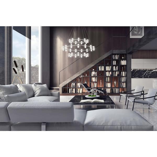 Netto 132-Watt Chrome Integrated LED Chandelier