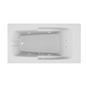 CETRA 60 in. x 32 in. Rectangular Whirlpool Bathtub with Left Drain in White