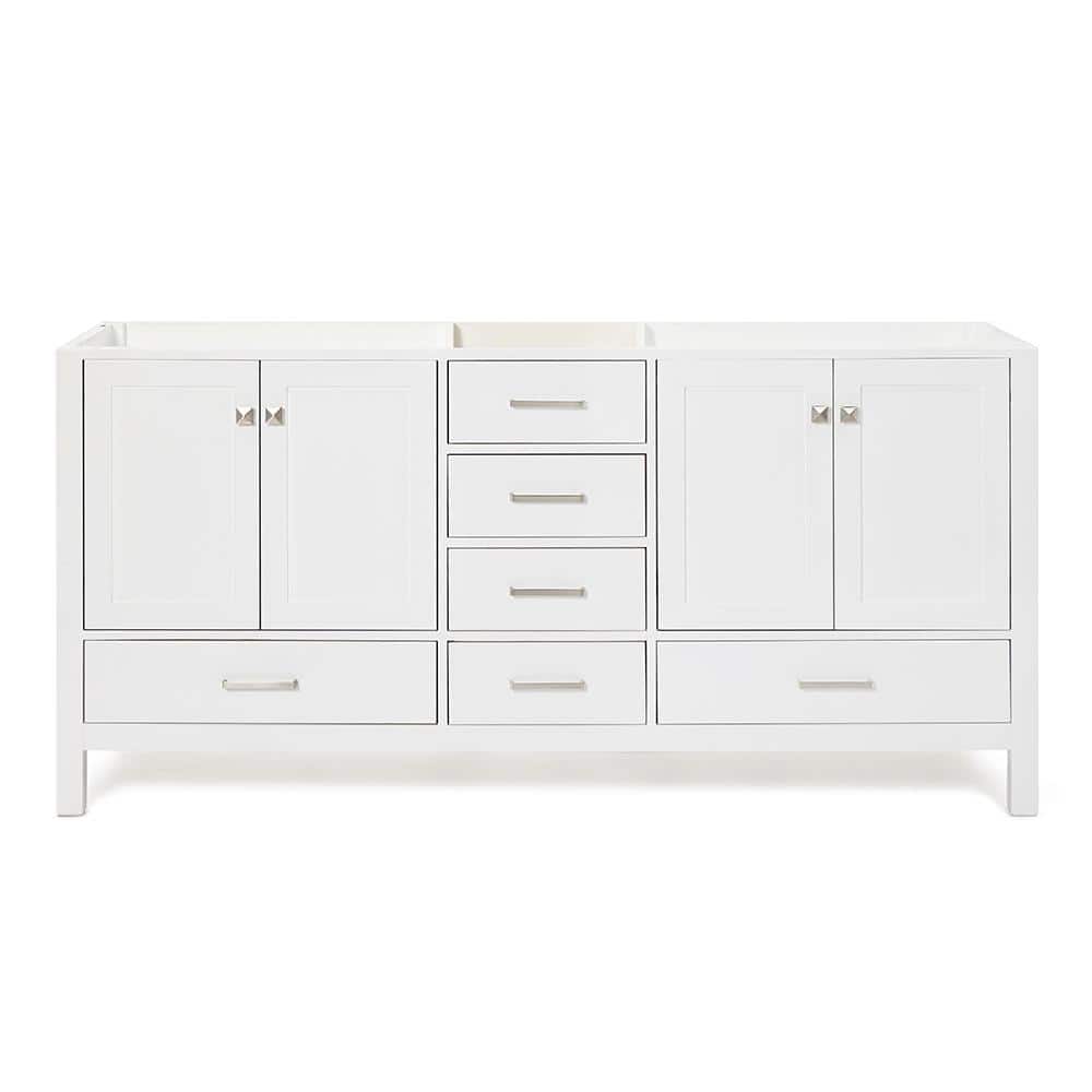 Ariel Cambridge 72" White Double Freestanding Vanity Cabinet