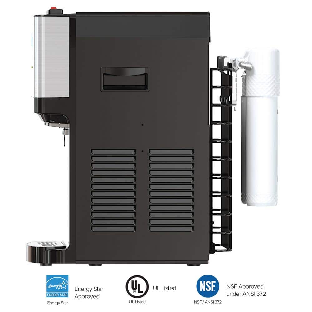 Brio Black and Silver Countertop Water Cooler Dispenser with Filtration
