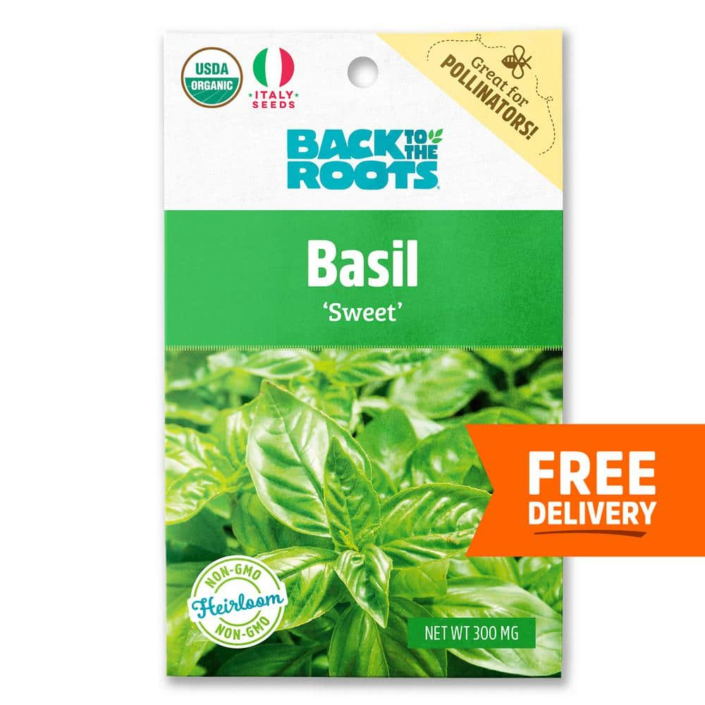 Back to the Roots Organic Sweet Basil Seed 1 Pack 46002 The