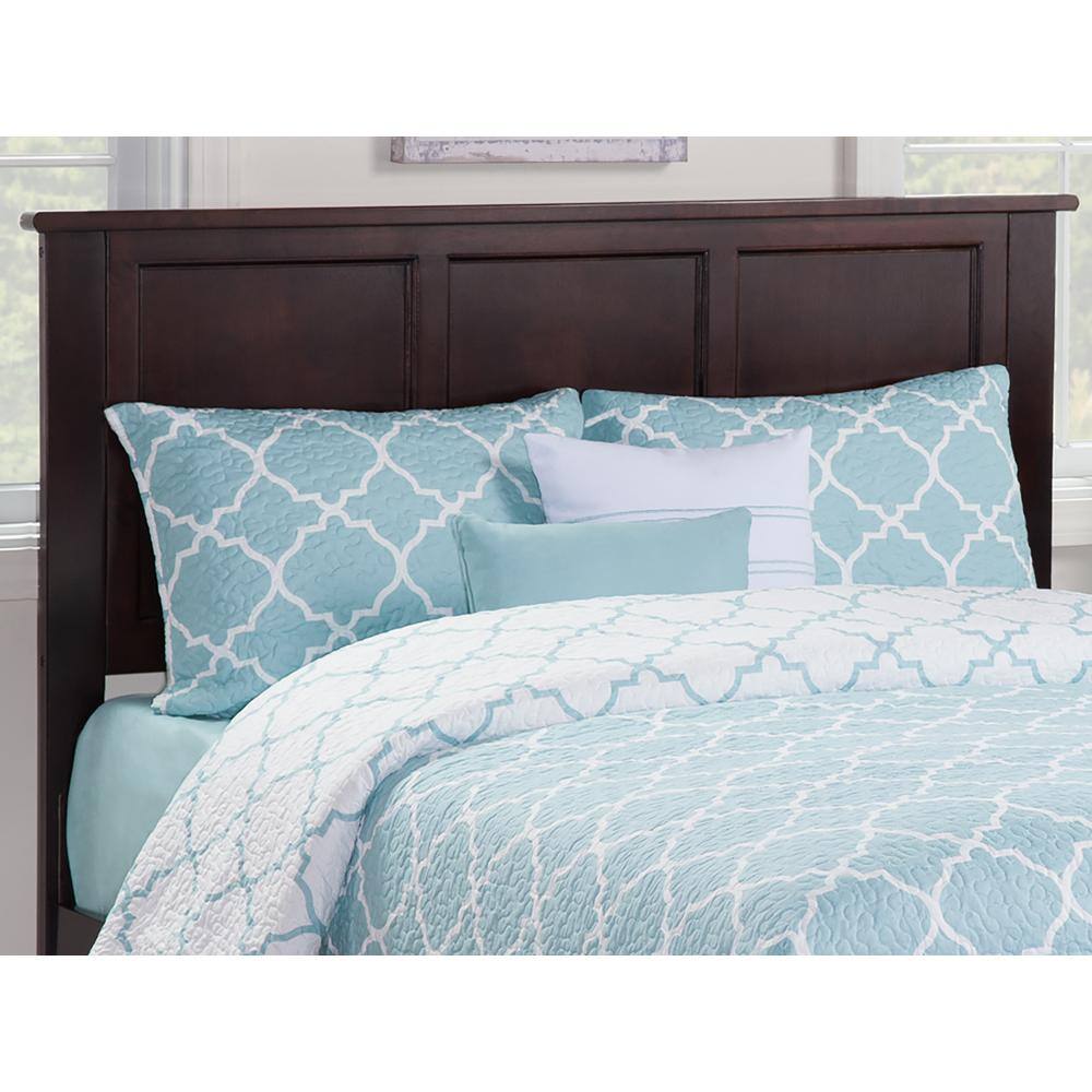 Madison Espresso Full Wood Platform Bed with Headboard and Slats
