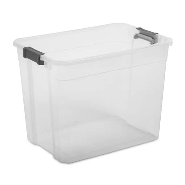 Tall storage shop bin with lid