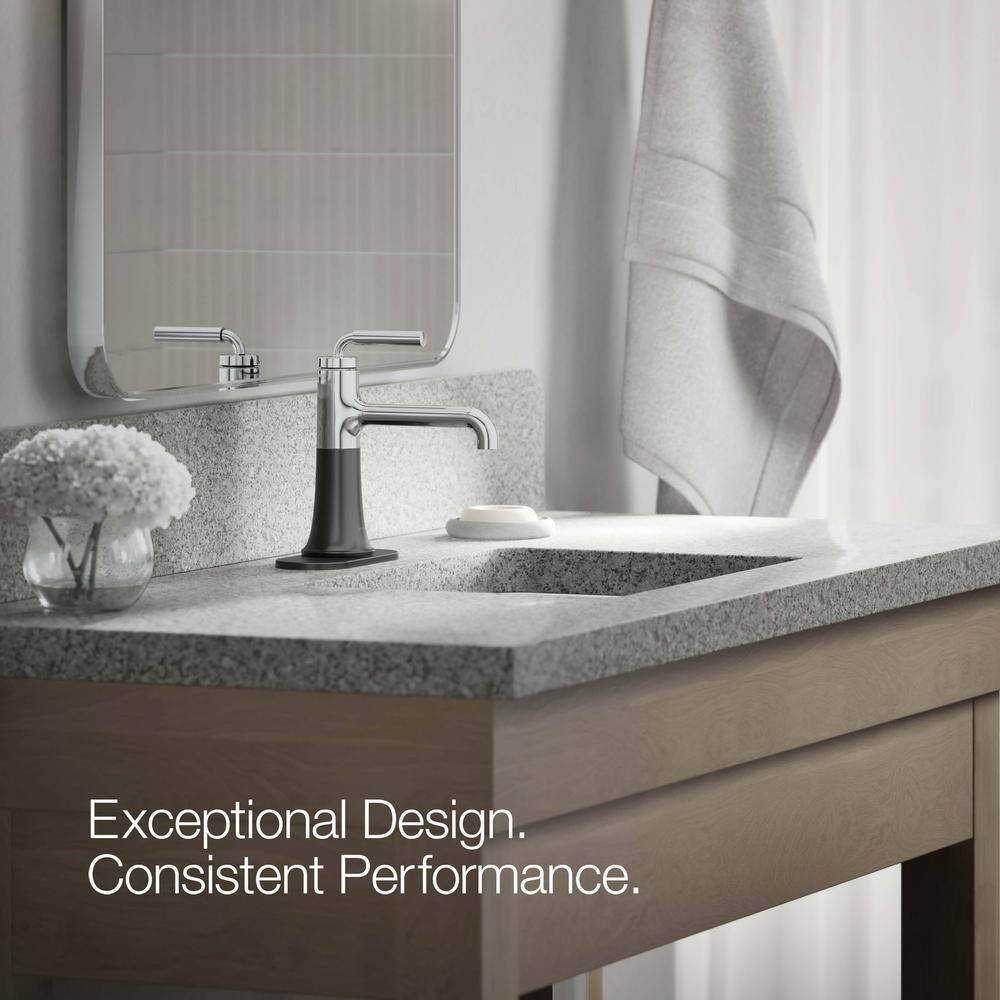 Tone Midcentury Modern Single-Handle Chrome & Matte Black Bathroom Faucet