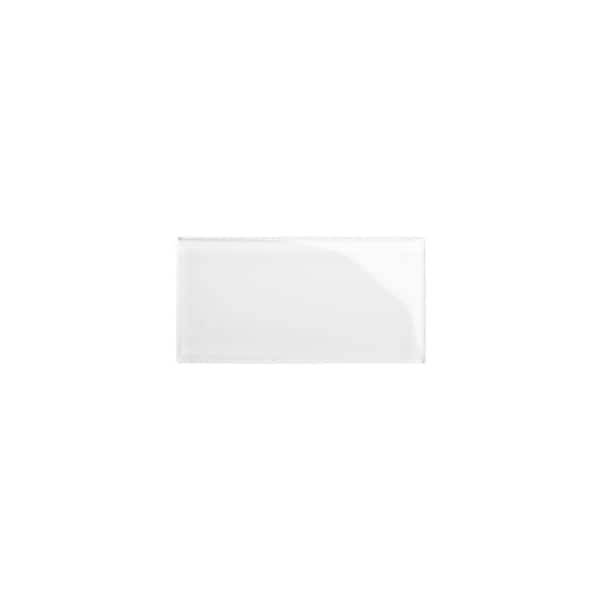 Giorbello Alabaster 3 in. x 6 in. x 8mm Glass Subway Tile Sample