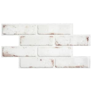 Brik Toscana White / Red 21.28 in. x 10.86 in. Vinyl Peel and Stick Tile (2.42 sq. ft./ 2-pack)