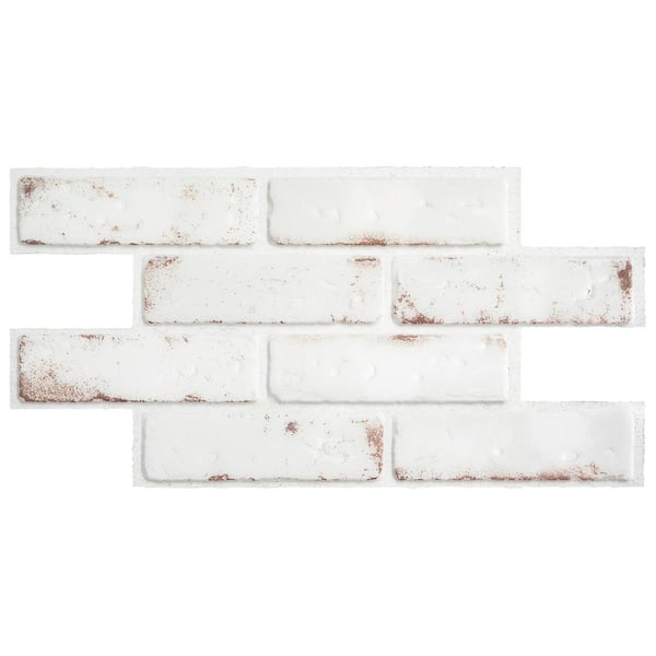The Smart Tiles Smart Tiles Brik Toscana 21.28 in. X 10.86 in Peel and Stick  Backsplash for Kitchen, Bathroom, Wall Tile 2-pack White
