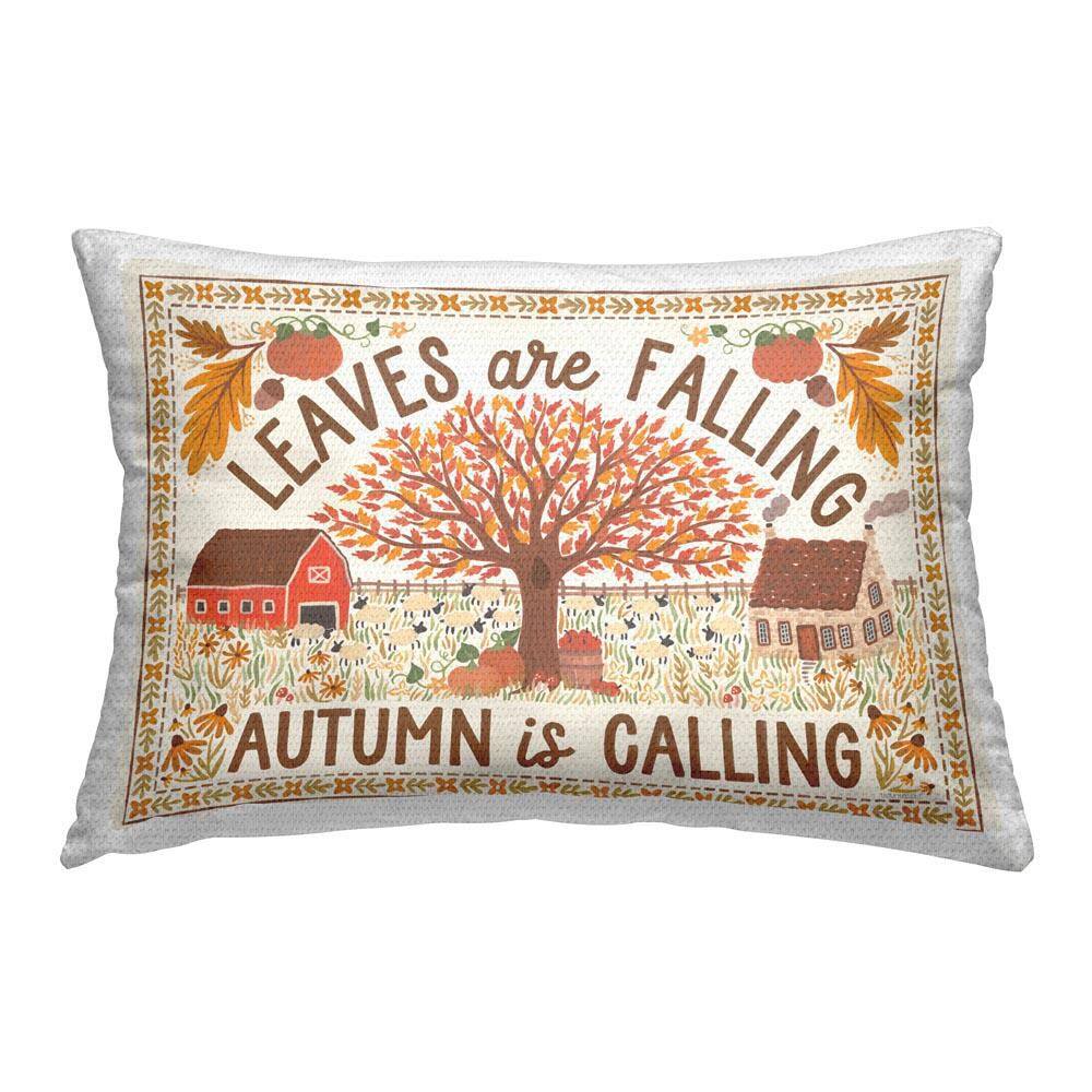 Leaves Are Falling Scene Brown Rectangular Outdoor Throw Pillow price history on PriceWatchPro