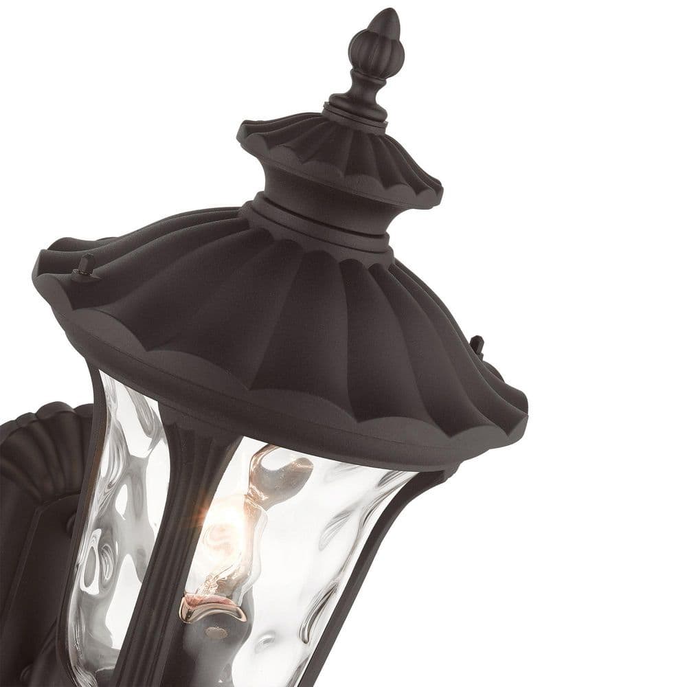 Elegant Oxford Bronze Outdoor Lantern with Clear Water Glass