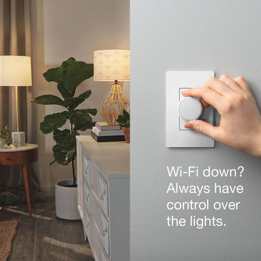White Smart Bulb Dimmer Switch for Paddle Switches