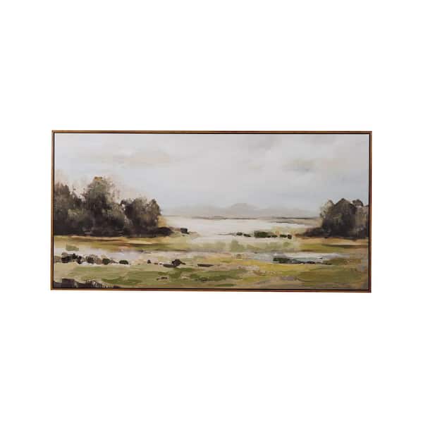Wood Framed Canvas Wall Decor with Landscape 27.5 in. x 1.5 in.