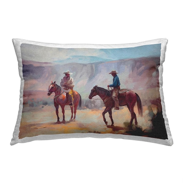 Stupell Industries Desert Cowboys Scene Multi-Color Rectangular Outdoor Throw Pillow