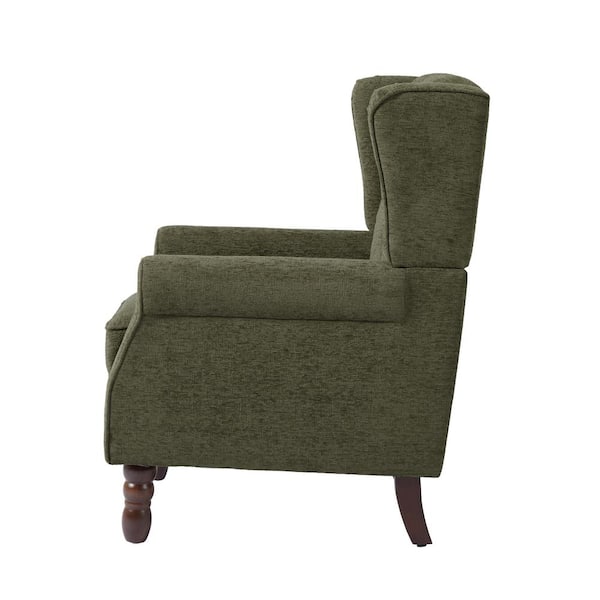 Uixe Modern Green Linen Upholstered Button High Back Accent Arm