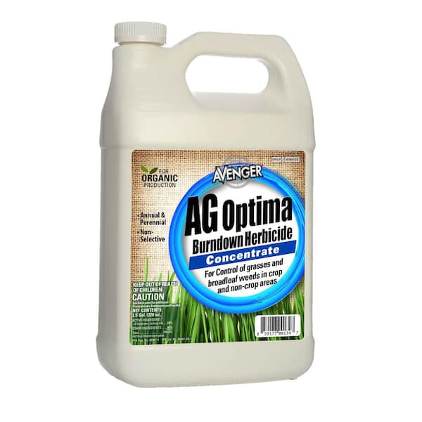 Avenger 2.5 Gal. AG Optima Burndown Herbicide Organic Weed and Grass Killer Concentrate, Natural Non-Toxic Citrus Based