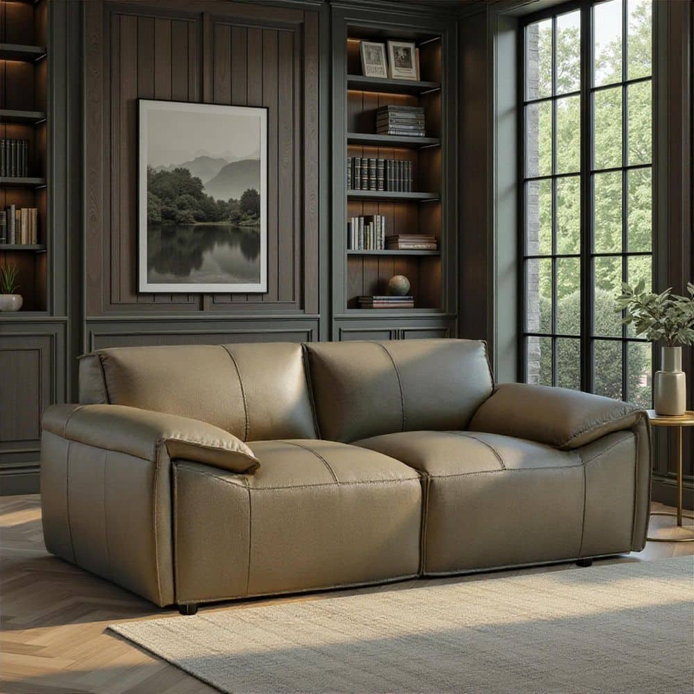 ピュアルネッサンスサブティーマット Armen Living Tanner Modern 74 in. Top Grain Genuine Leather 2-Seat