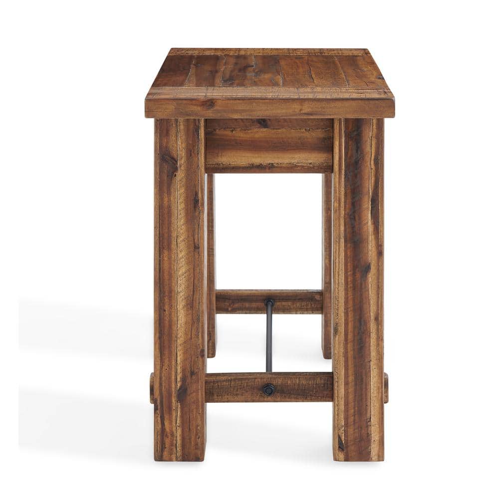 Durango 27" Rustic Industrial Wood End Table with Metal Accents