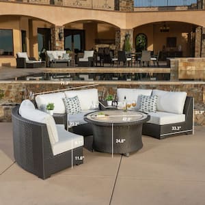 Sidney 6-piece Wicker Outdoor Conversation Set With White Cushions