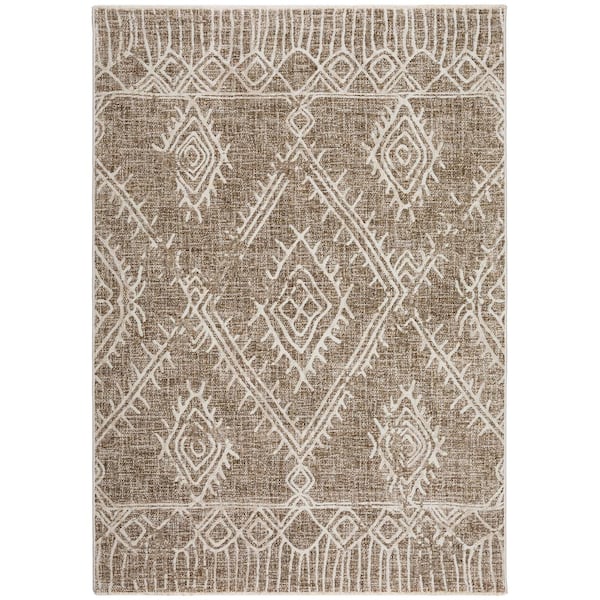 Home Decorators Collection Light Beige Geometric Tribal 18 in. x