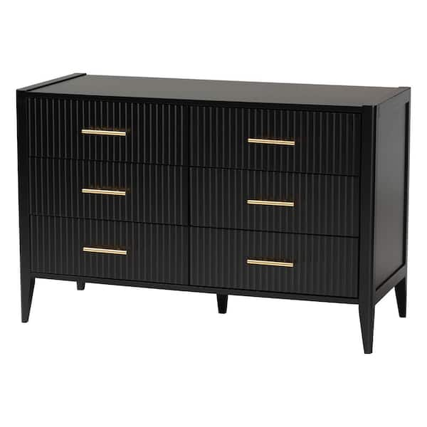 Primrose Black 6-Drawer 47 in. Dresser