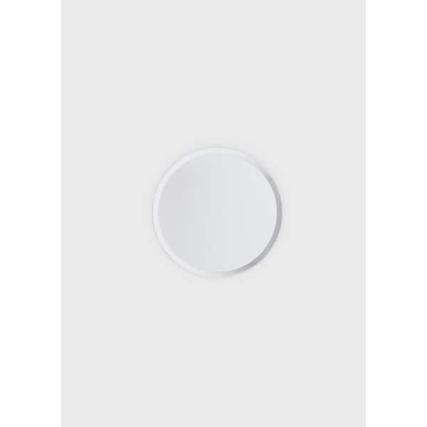 Glass Warehouse 24 in. W x 24 in. H Frameless Round Beveled Edge Single Bathroom Vanity Mirror