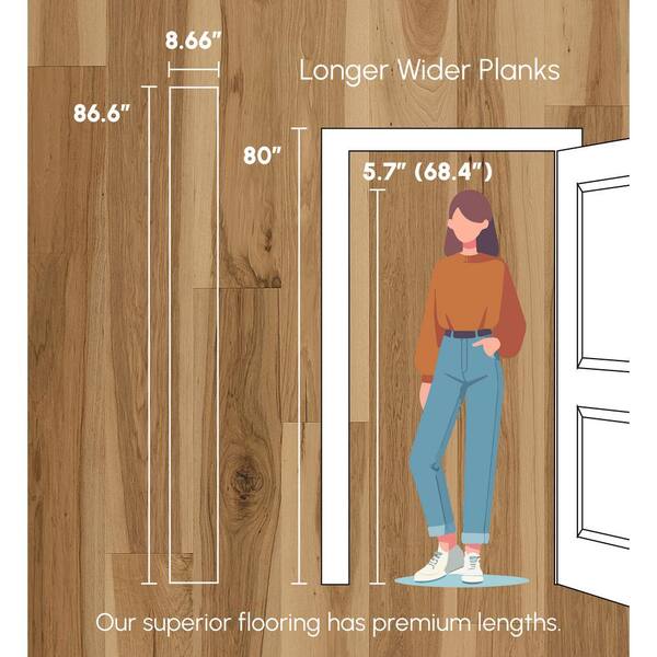 ASPEN FLOORING Honey Comb Hickory 9/16 in T x 8.66 in. W Tongue and Groove Wire Brushed Engineered Hardwood Flooring (31.25 sqft/case)