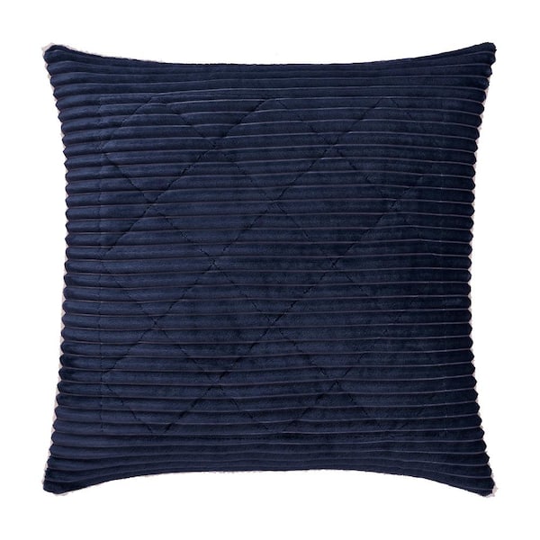 Unbranded Emmett Navy Solid Polyester Euro Sham 26 in. L x 26 in. W