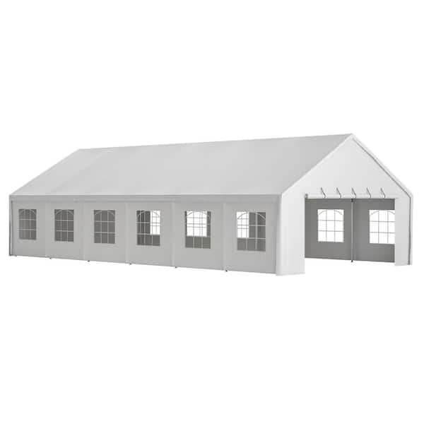20 ft. x 40 ft. White Heavy Duty Party Tent Large Wedding Event Shelters with 3 Carry Bags & Removable Sidewalls