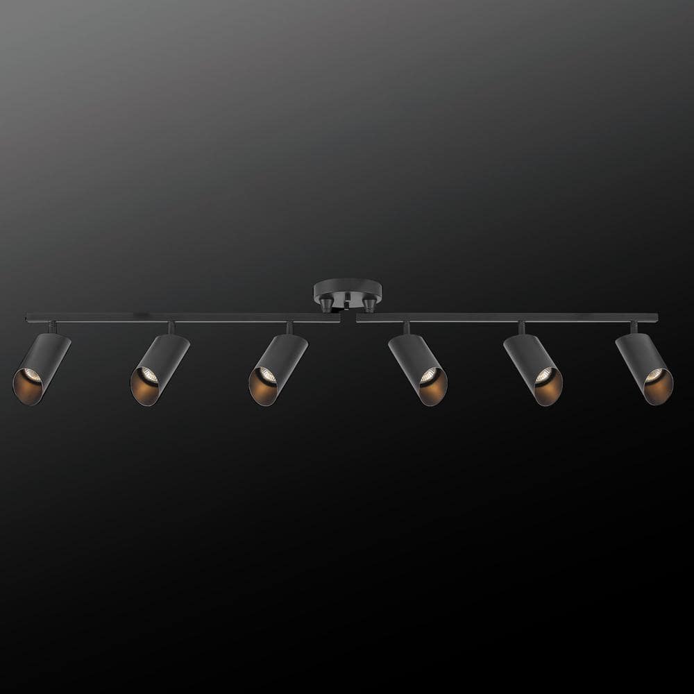 Modern Matte Black 46" Metal 6-Light Ceiling Track Fixture