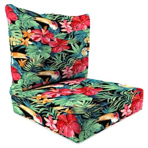 46.5 in. L x 24 in. W x 6 in. T Outdoor Deep Seating Chair Seat and Back Cushion Set in Rani Citrus