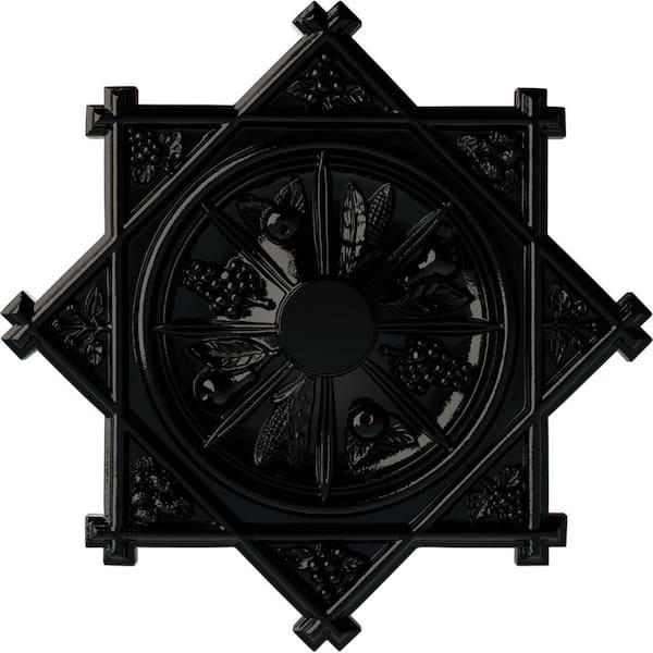 Ekena Millwork 38-1/4 in. x 1-1/2 in. Antilles Urethane Ceiling Medallion (Fits Canopies up to 6 in.), Black Pearl
