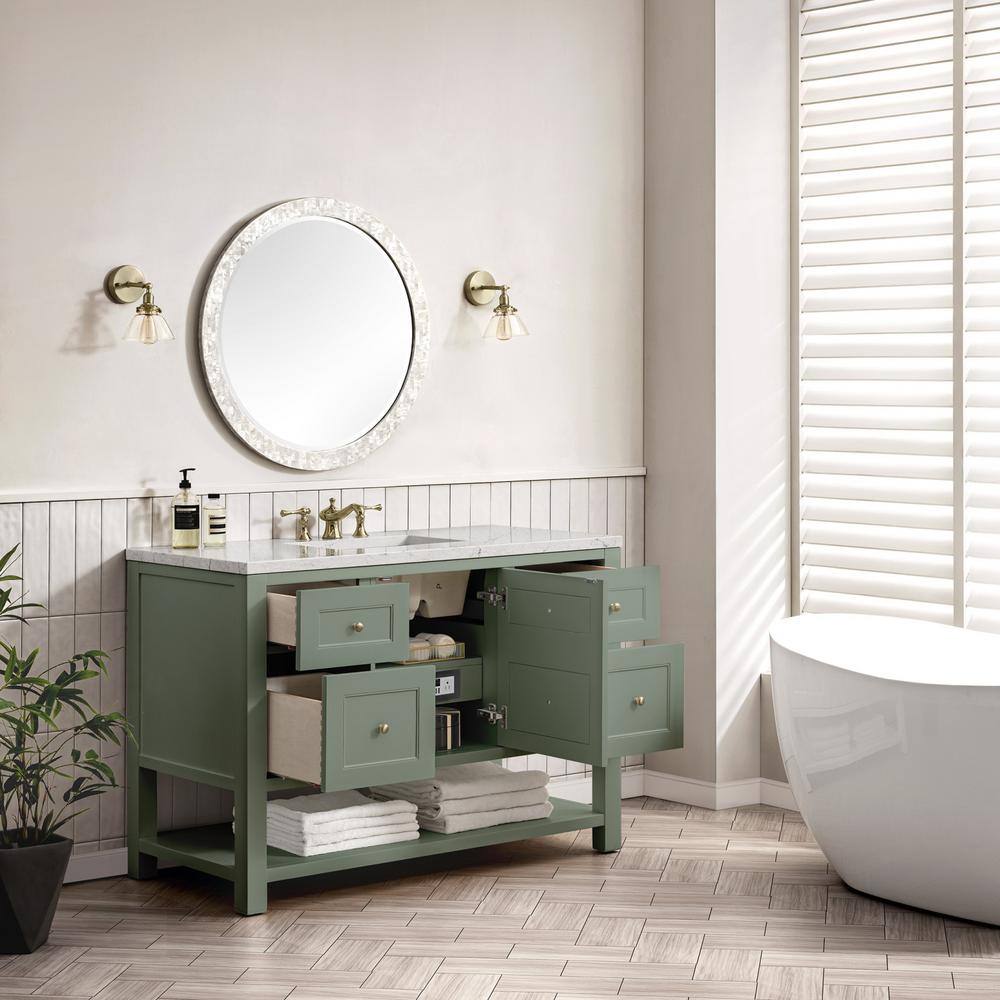 Smokey Celadon Green Solid Wood 48" Single Bathroom Vanity Base