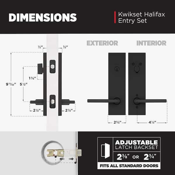 Kwikset Halifax Matte Black Keyed Entry Set Single Cylinder Door