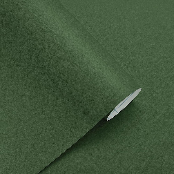 Dark Green Modern Solid Color Self-Adhesive Removable Peel and Stick Wallpaper Roll