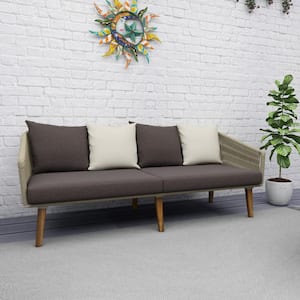 Gray Wood Modern Outdoor Sofa