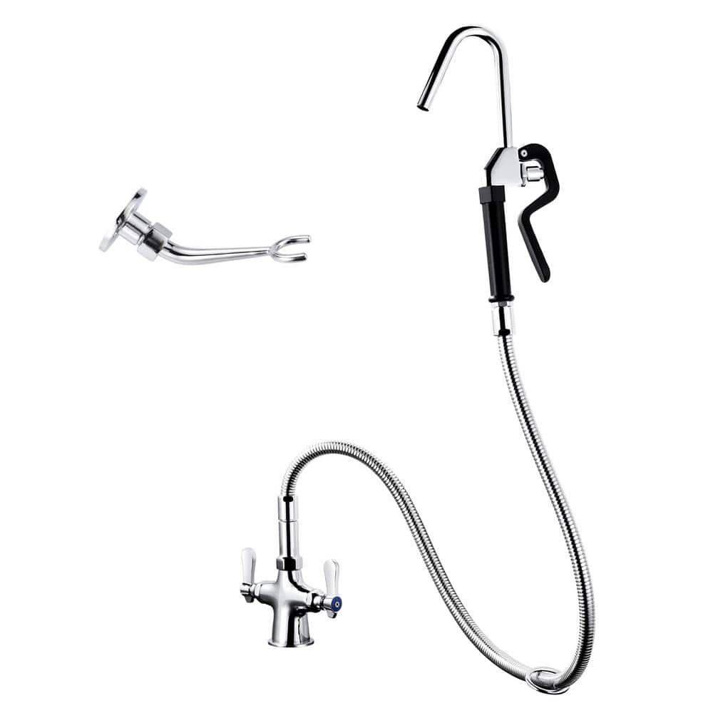Brass Deck Mounted Pot Filler with Double Handle in Polished Chrome price history on PriceWatchPro