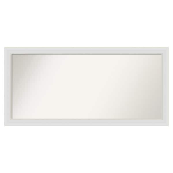 Amanti Art Flair Soft White Narrow 50 in. x 24 in. Custom Non-Beveled Satin Recyled Polystyrene Bathroom Vanity Wall Mirror