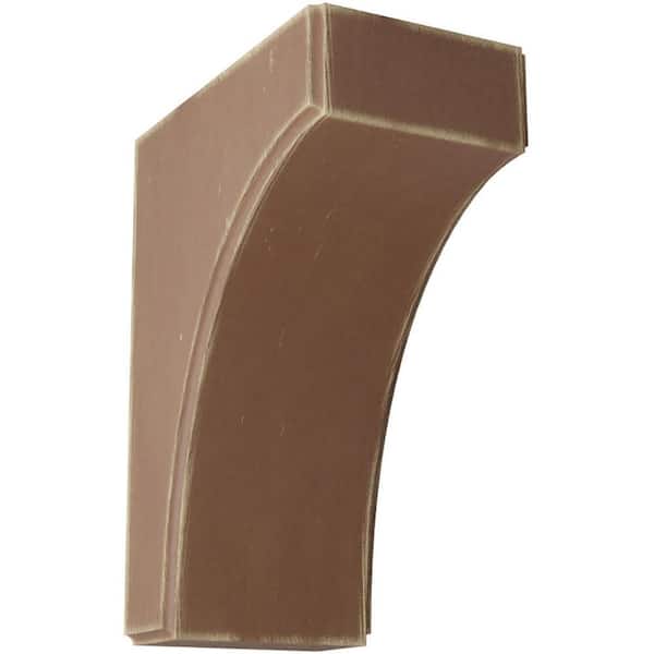 Ekena Millwork 3-1/2 in. x 8 in. x 6 in. Weathered Brown Clarksville Wood Vintage Decor Bracket