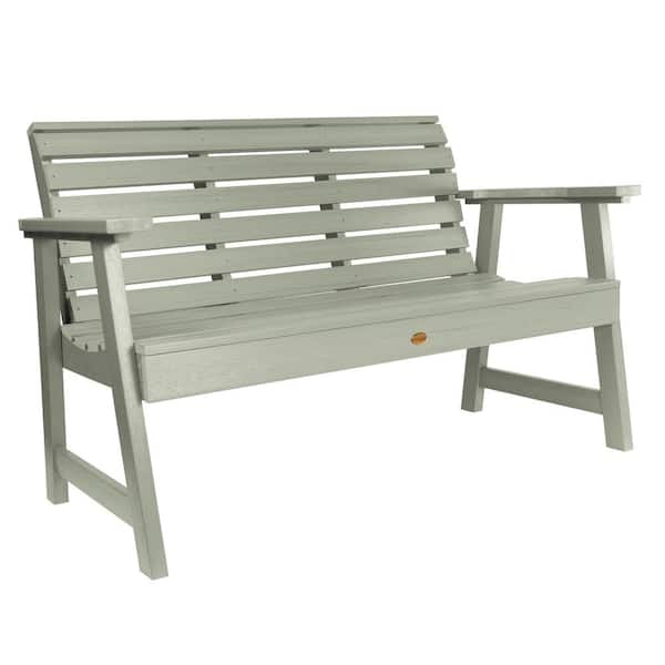 Highwood Weatherly 4 ft. 2-Person Eucalyptus Recycled Plastic Outdoor Garden Bench