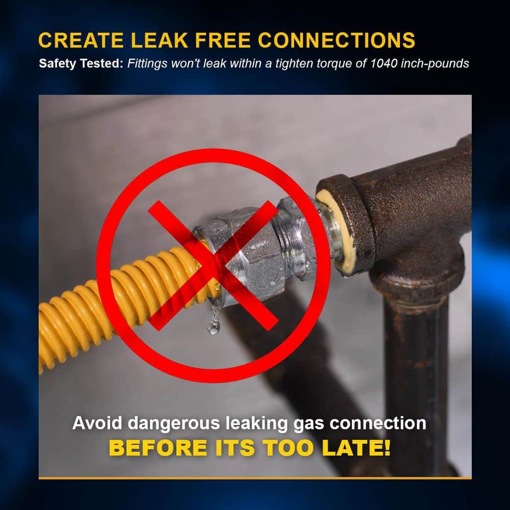 24-inch Yellow Coated Stainless Steel Flexible Gas Connector