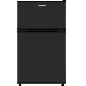 3.1 cu. ft. 2 Door Compact Refrigerator in Black with Freezer