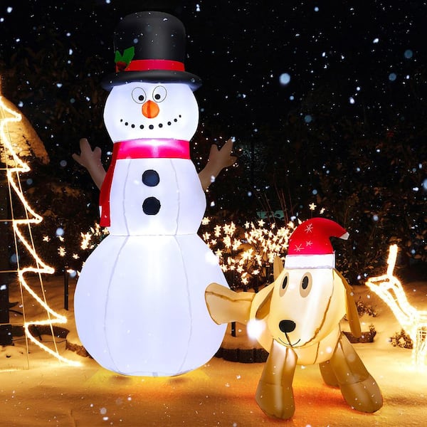 6 ft. x 4.6 ft. Inflatable Christmas Snowman With Dog Holiday Decor with Bright LED Lights