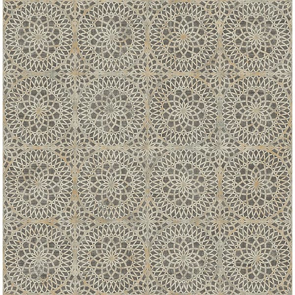 Kenneth James Twist Brown Medallion Paper Strippable Roll (Covers 56.4 sq. ft.)
