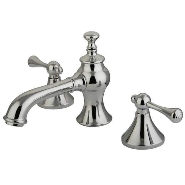 Kingston Brass English Lever 8 in. Widespread 2-Handle Mid-Arc Bathroom ...