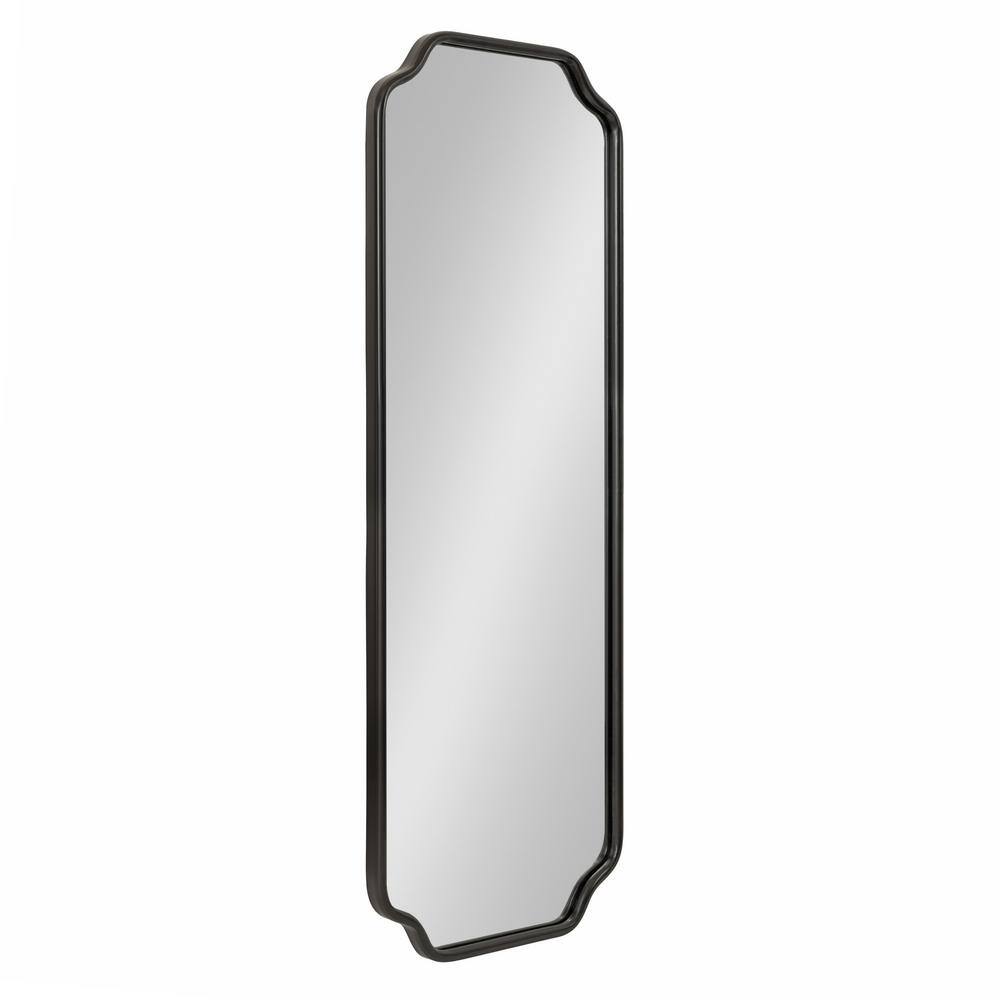 Plumley Black Scalloped Full Length Wall Mirror, 18 x 48