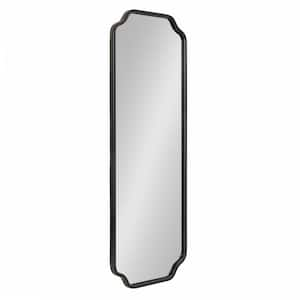 Plumley 18 in. W x 48 in. H Metal Black Scalloped Transitional Framed Decorative Wall Mirror