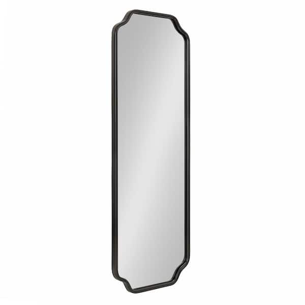 Kate and Laurel Plumley 18 in. W. x 48 in. H Metal Black Scalloped Transitional Framed Decorative Wall Mirror
