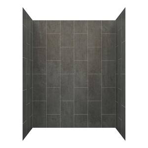 Jetcoat 32 in. x 60 in. x78 in. 5-Piece Easy-up Adhesive Alcove Shower Surround in Slate