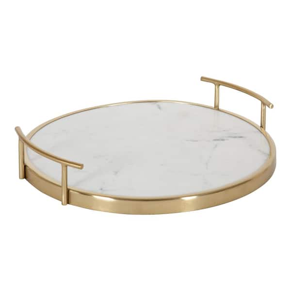 Kate and Laurel Marbury White Decorative Tray